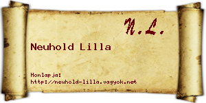 Neuhold Lilla névjegykártya
